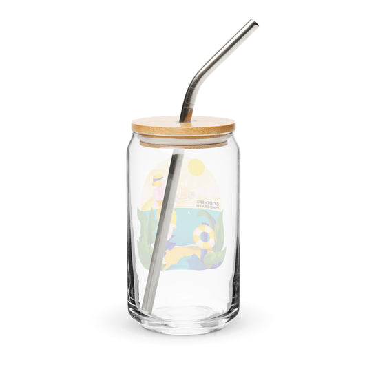 Summer Vibes Glass with Straw